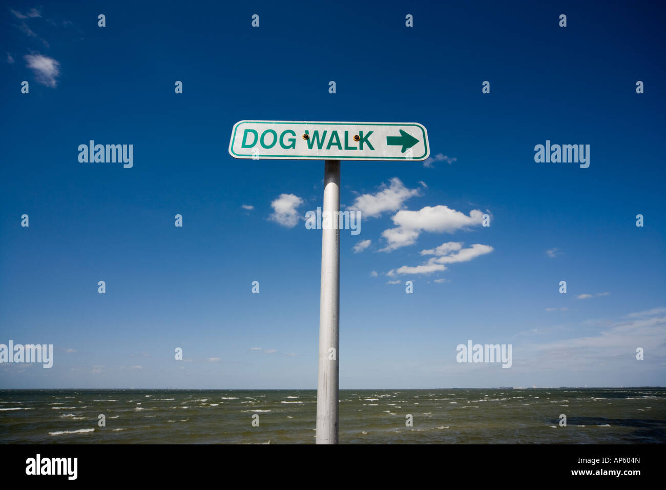 Sign Dog Walk Stock Photo