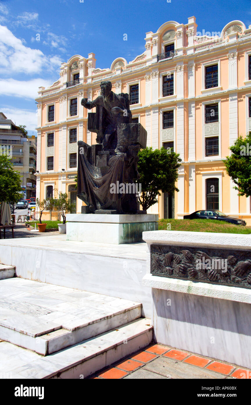 The old restored tobacco warehouse now houses the city Council and Culture  Center in Kavala Greece Stock Photo