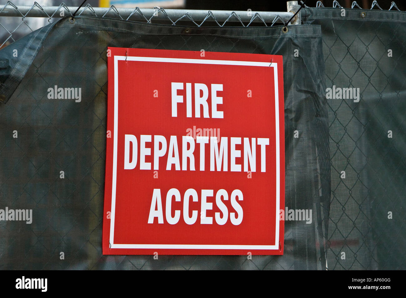Fire Department Access Sign Stock Photo 15686463 Alamy