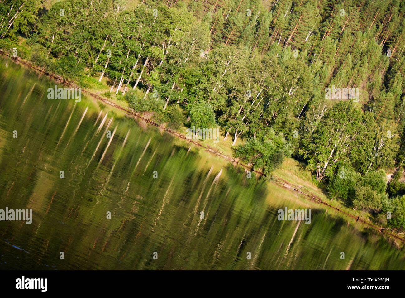 the picture of mirror like river Stock Photo