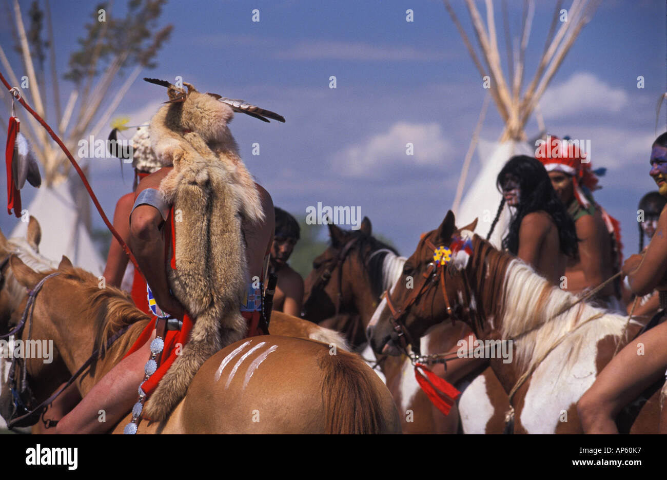 USA, Montana, Natives from the Crow Indian Reservation during a Powwow ...