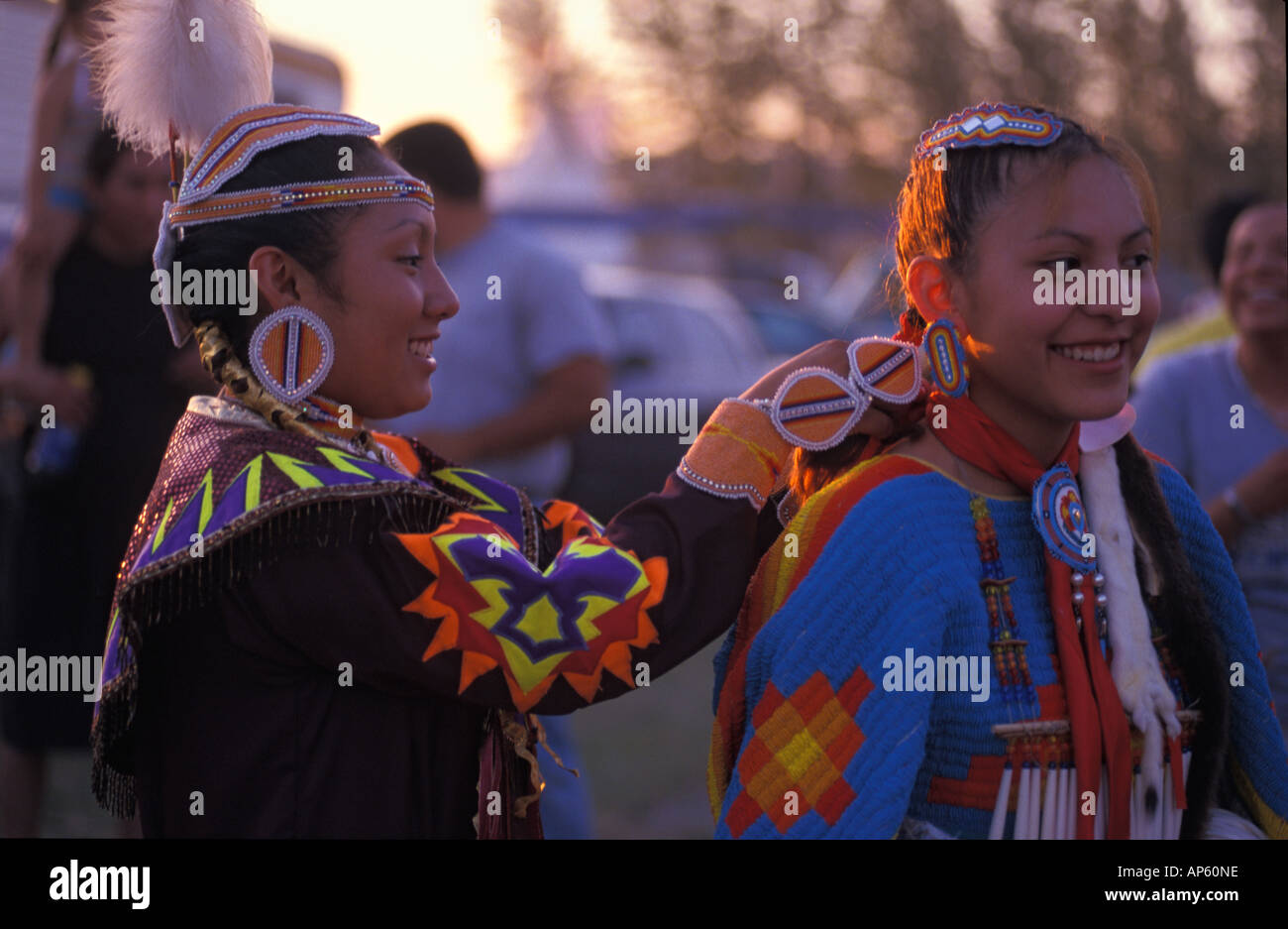USA, Montana, Powwow Dancers of the Flathead Indian Reservation Stock