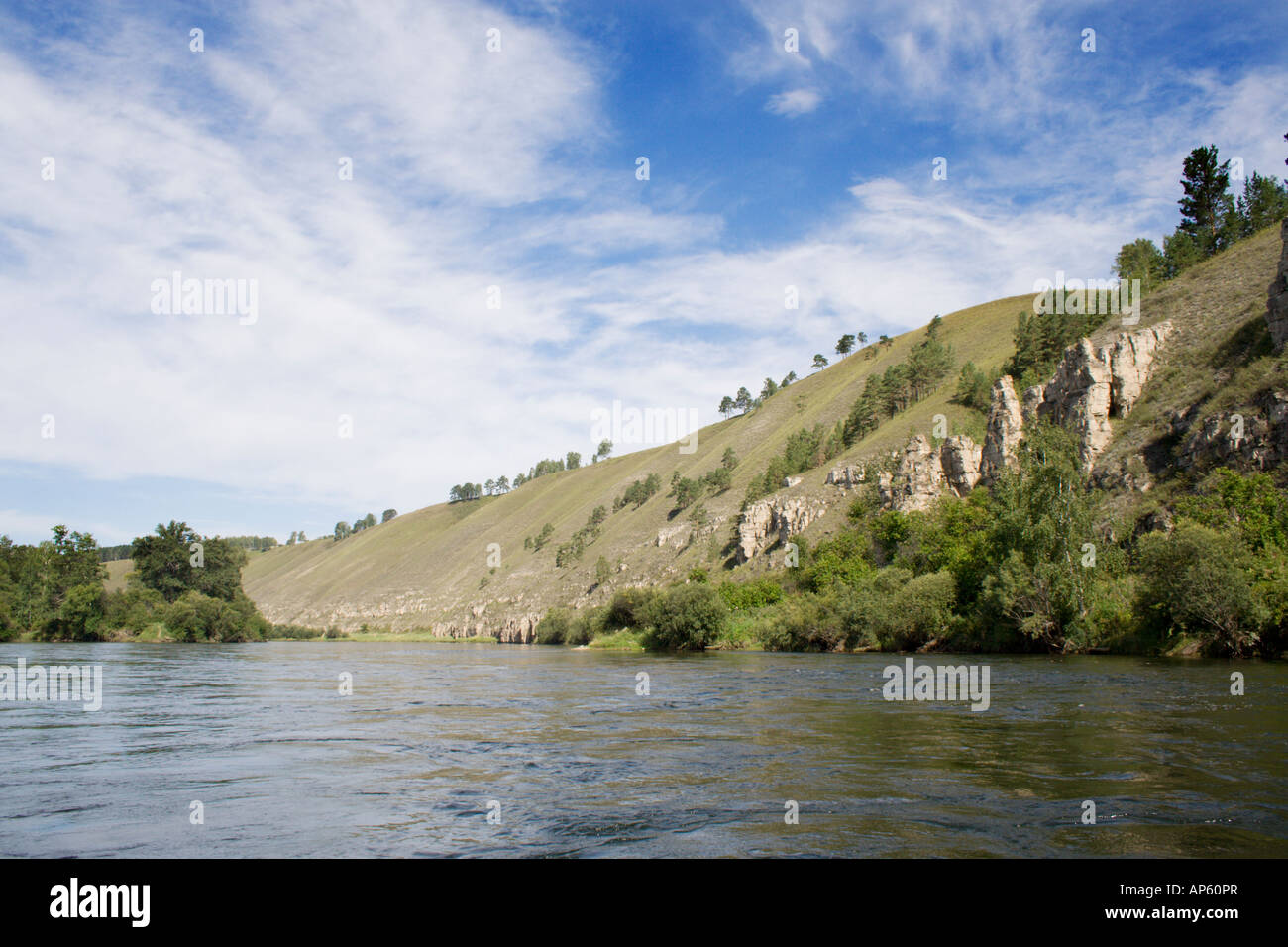 pictorial landscape of still river Stock Photo - Alamy