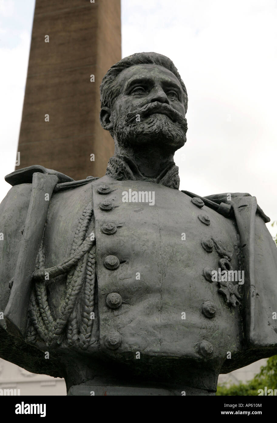 Bust of Armand Reclus in the Plaza de Francia of Panama City at Las Bovedas Stock Photo