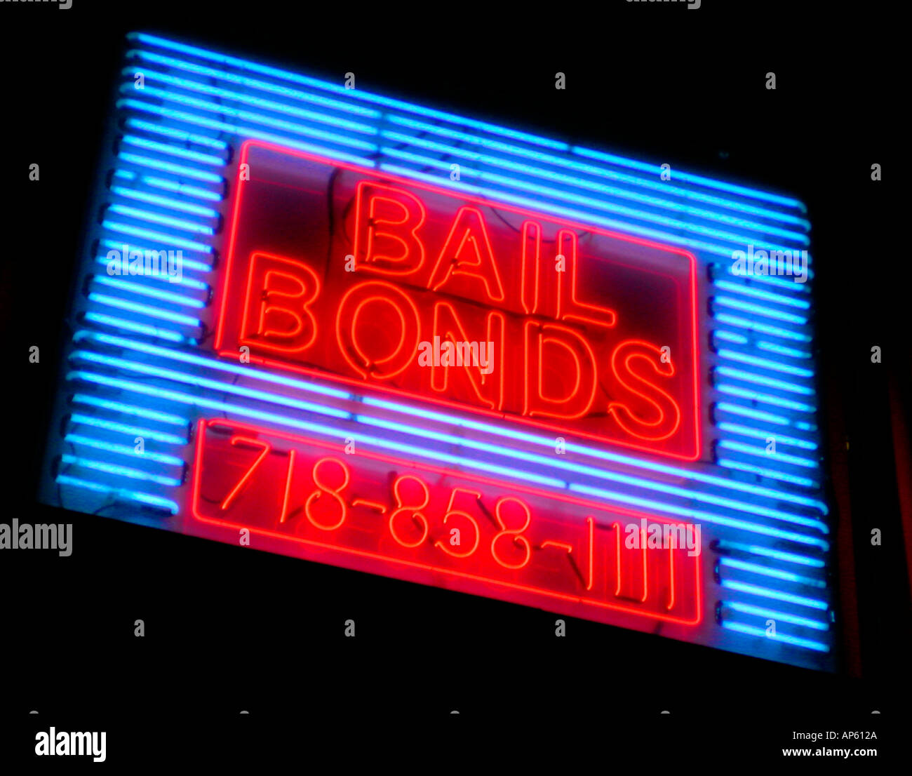 Bail Bondsman s office on Atlantic Ave in Brooklyn near the Brooklyn House of Detention Stock Photo