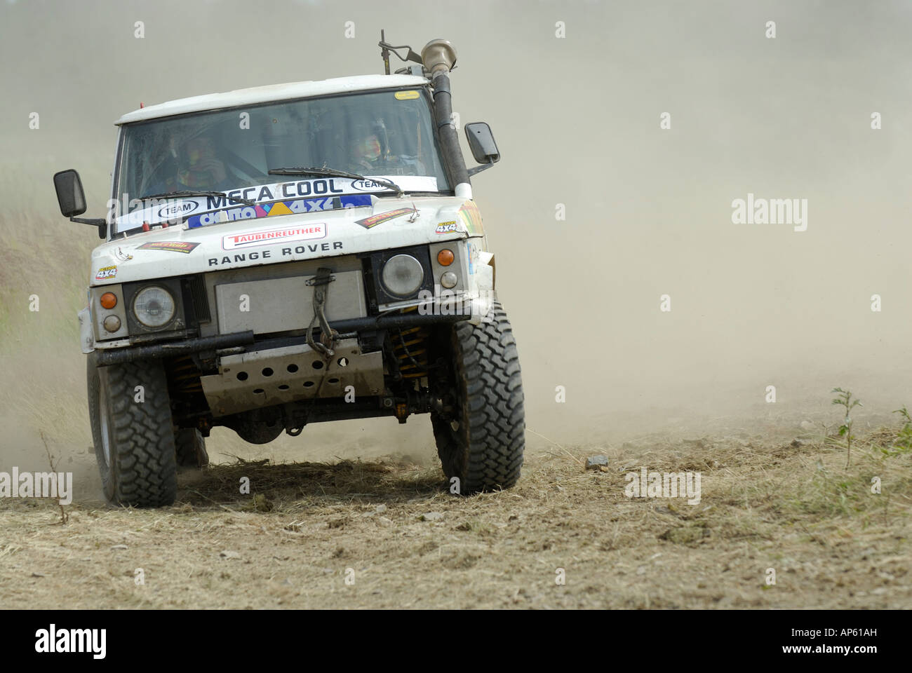 Range Rover Classic racing at the Rallye Dresden Breslau 2007. Stock Photo