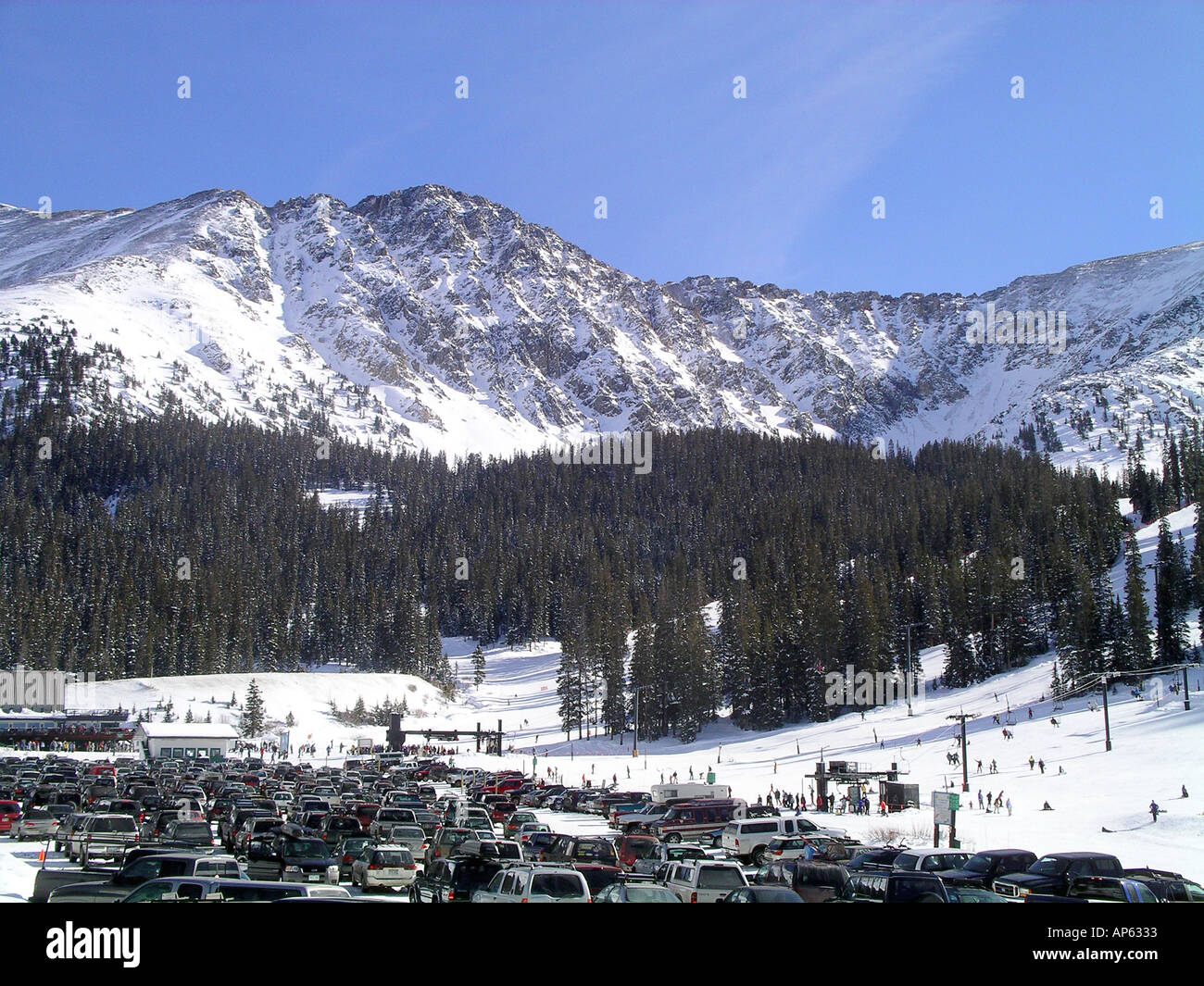 Arapahoe Basin Ski Resort and Continental Divide mountain range in