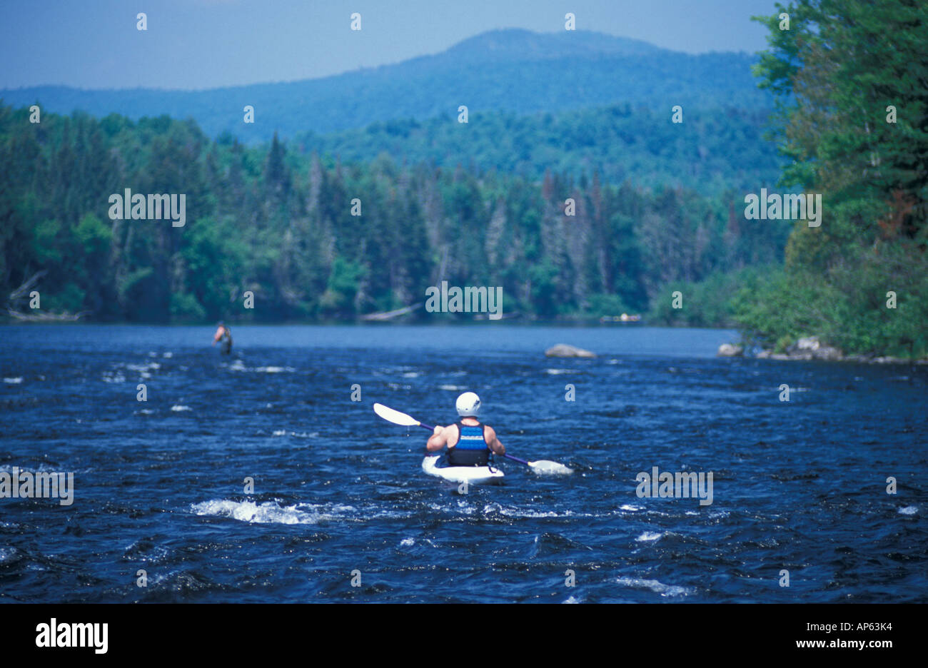 Errol, NH. Kayaking on the Androscoggin River. Class I rapids. 13 Mile