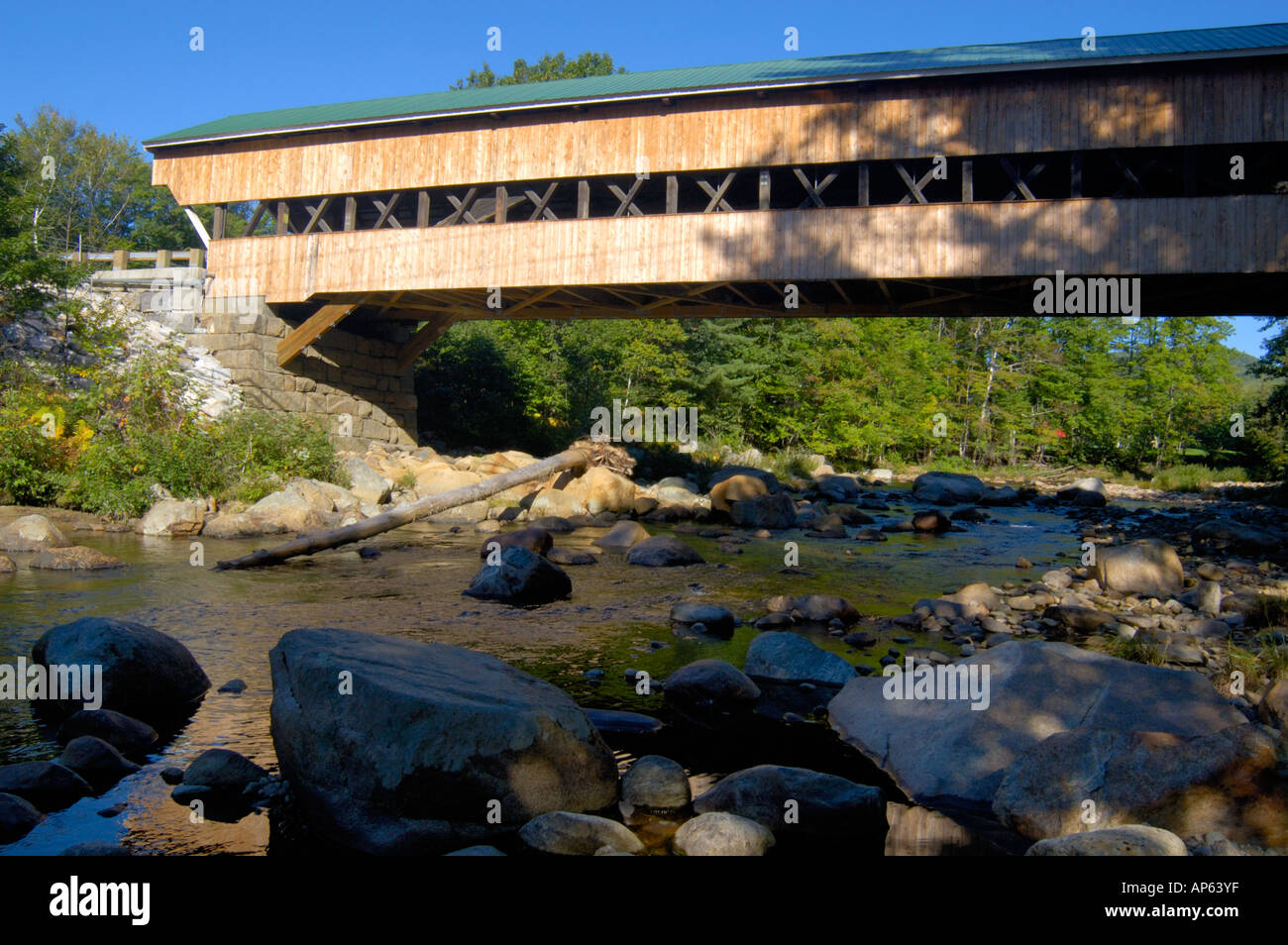 Jackson, NH, USA, Jackson Honeymoon covered bridge built in 1876 Stock
