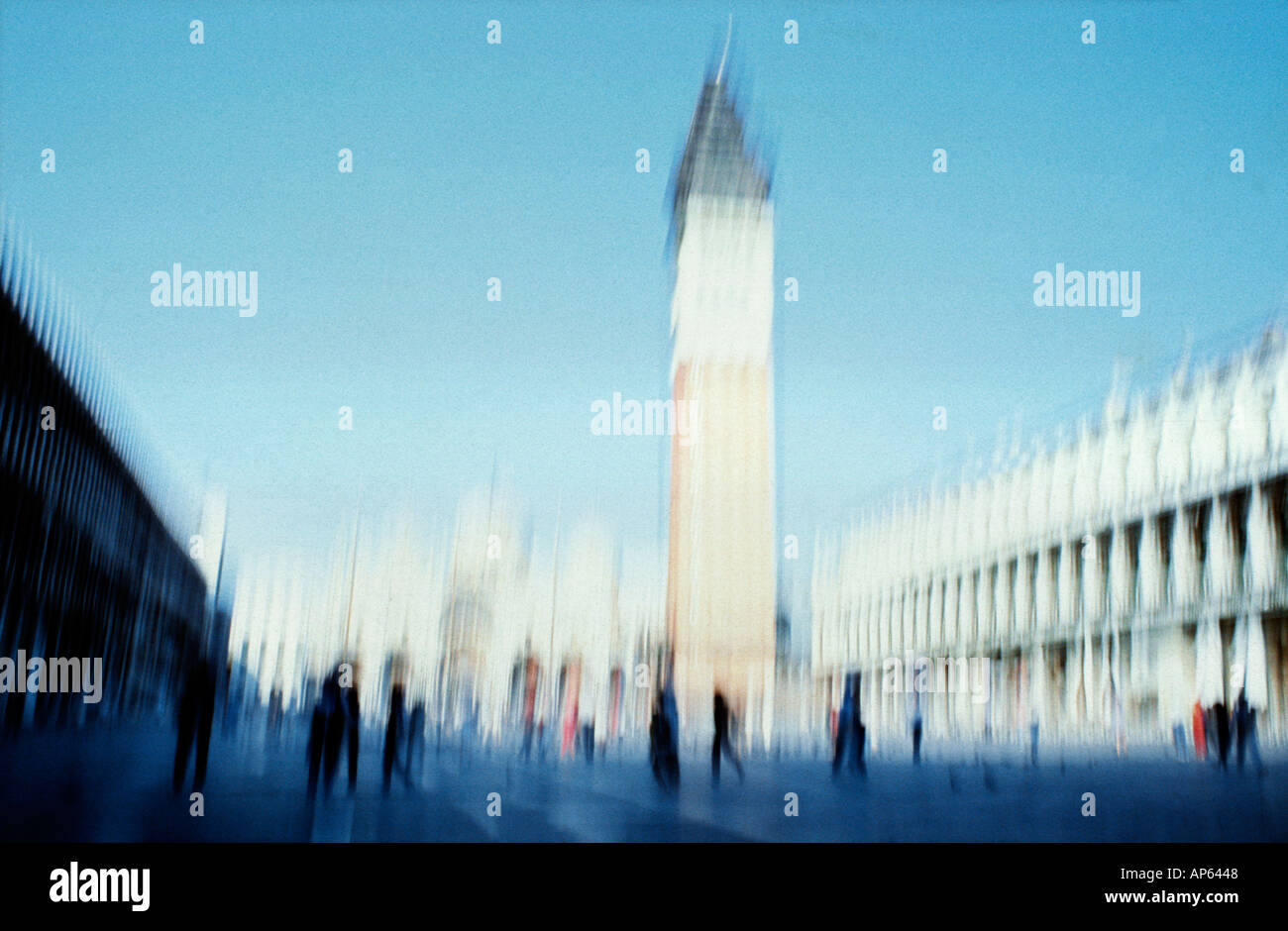 moody Venice Piazza San Marco impressionistic effect from camera movement Stock Photo