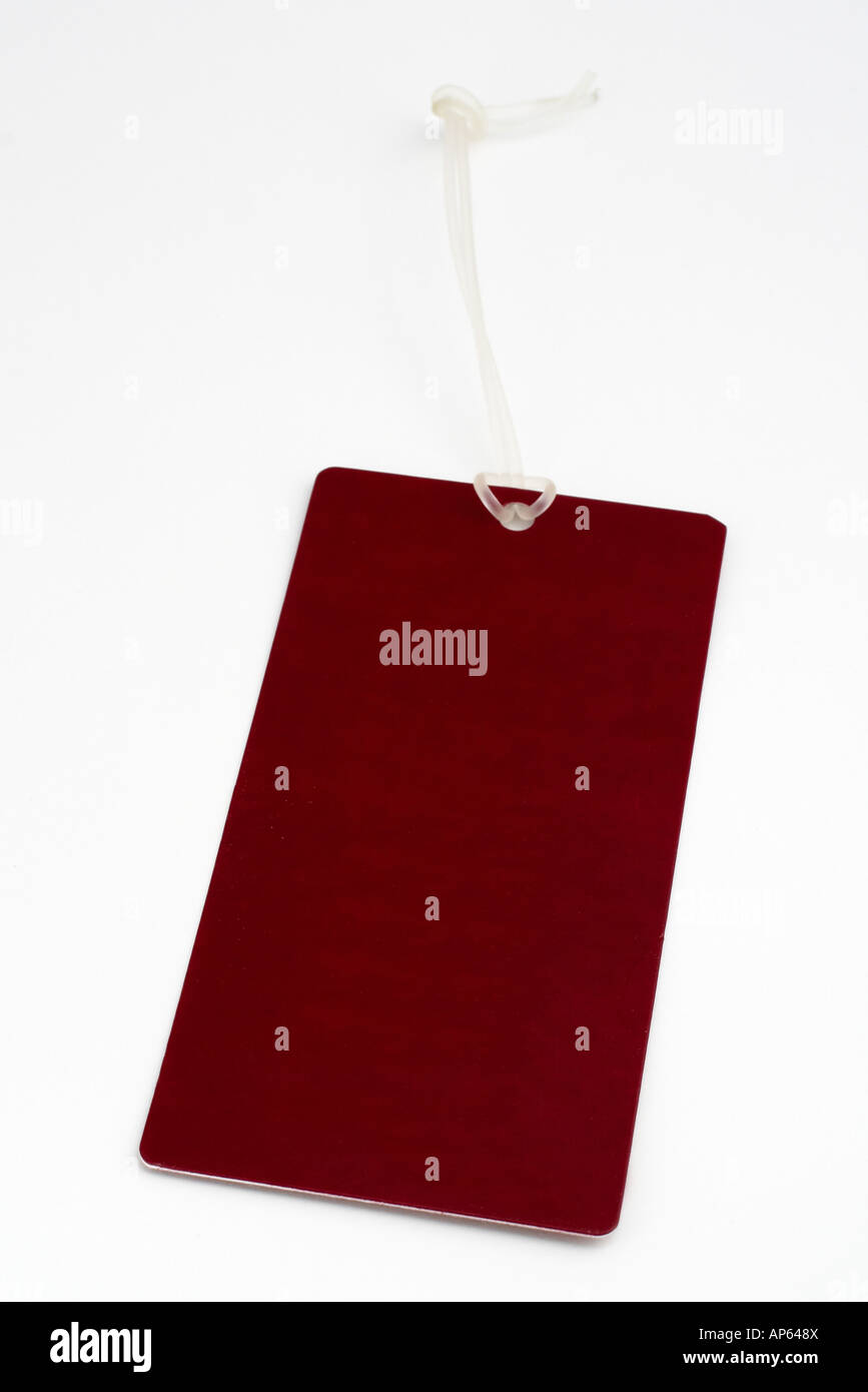 Blank price tag closeup over white background Stock Photo - Alamy