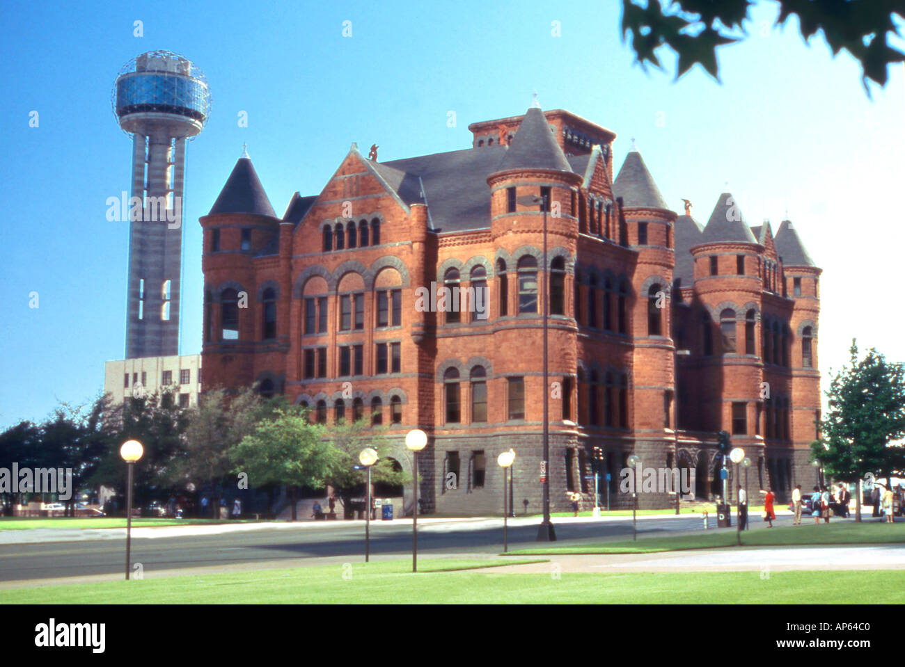 USA Dallas Texas Dealy Plaza and Old Red Courthouse Stock Photo