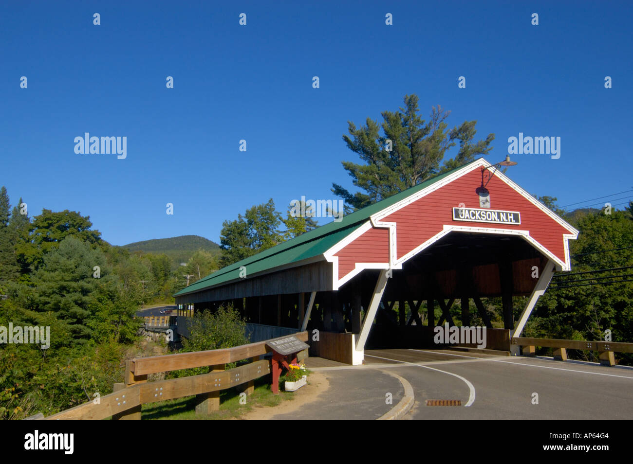 Jackson, NH, USA, Jackson Honeymoon covered bridge built in 1876 Stock