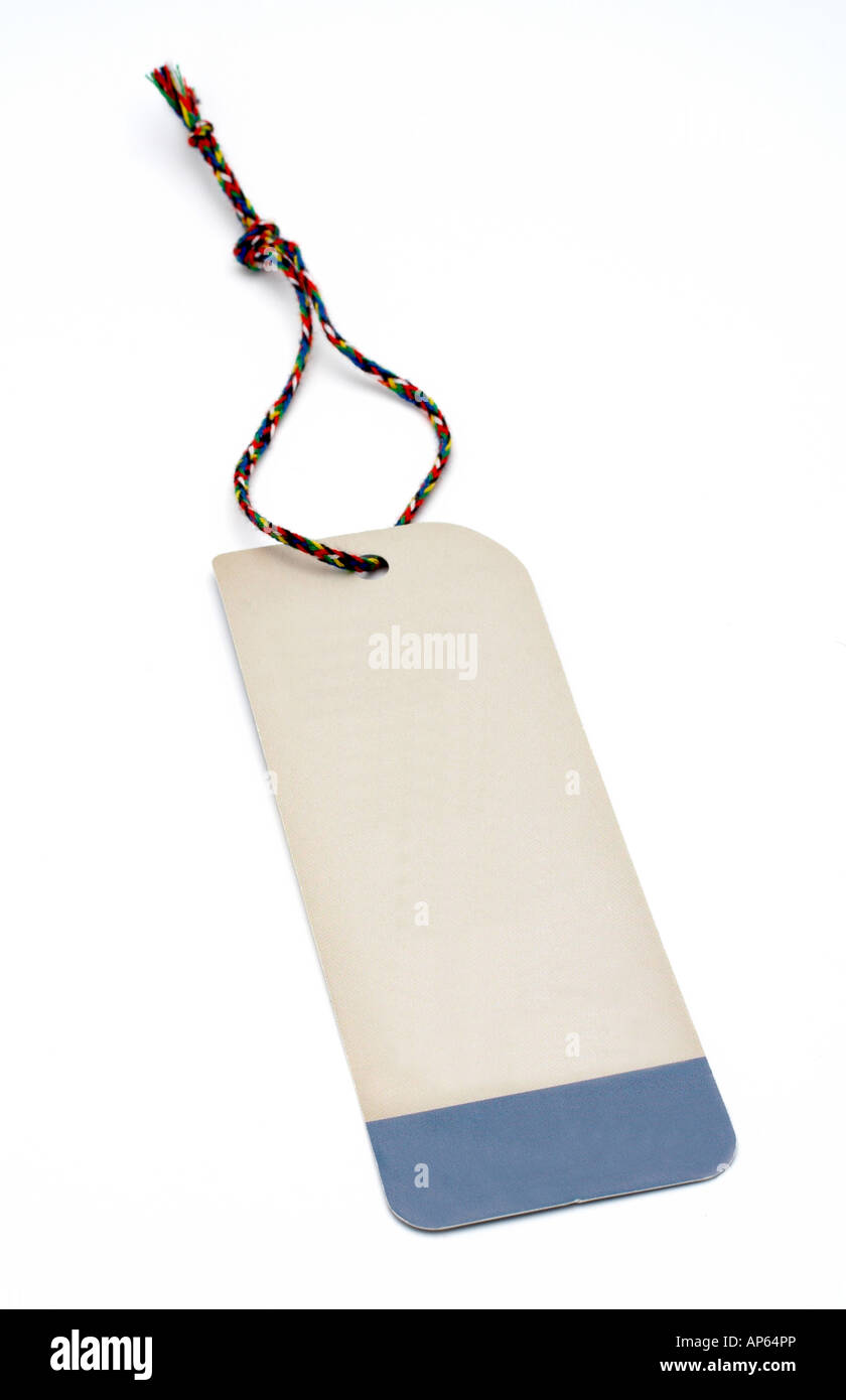 Blank price tag closeup over white background Stock Photo - Alamy