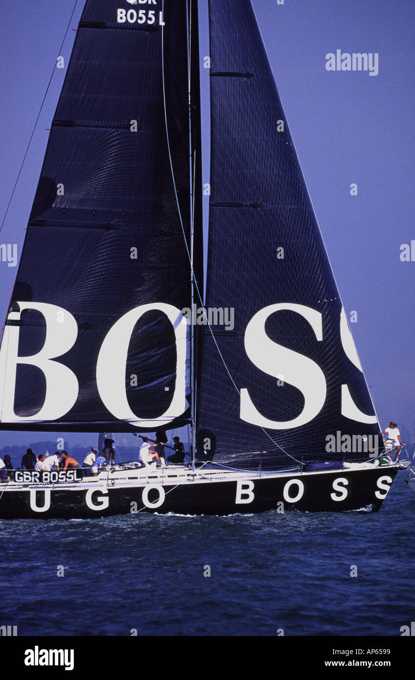 Hugo Boss Racing Yacht Stock Photo - Alamy
