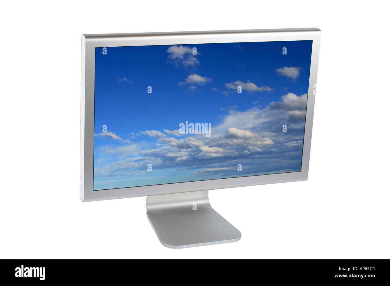 A flat panel lcd computer monitor isolated on white background Stock Photo