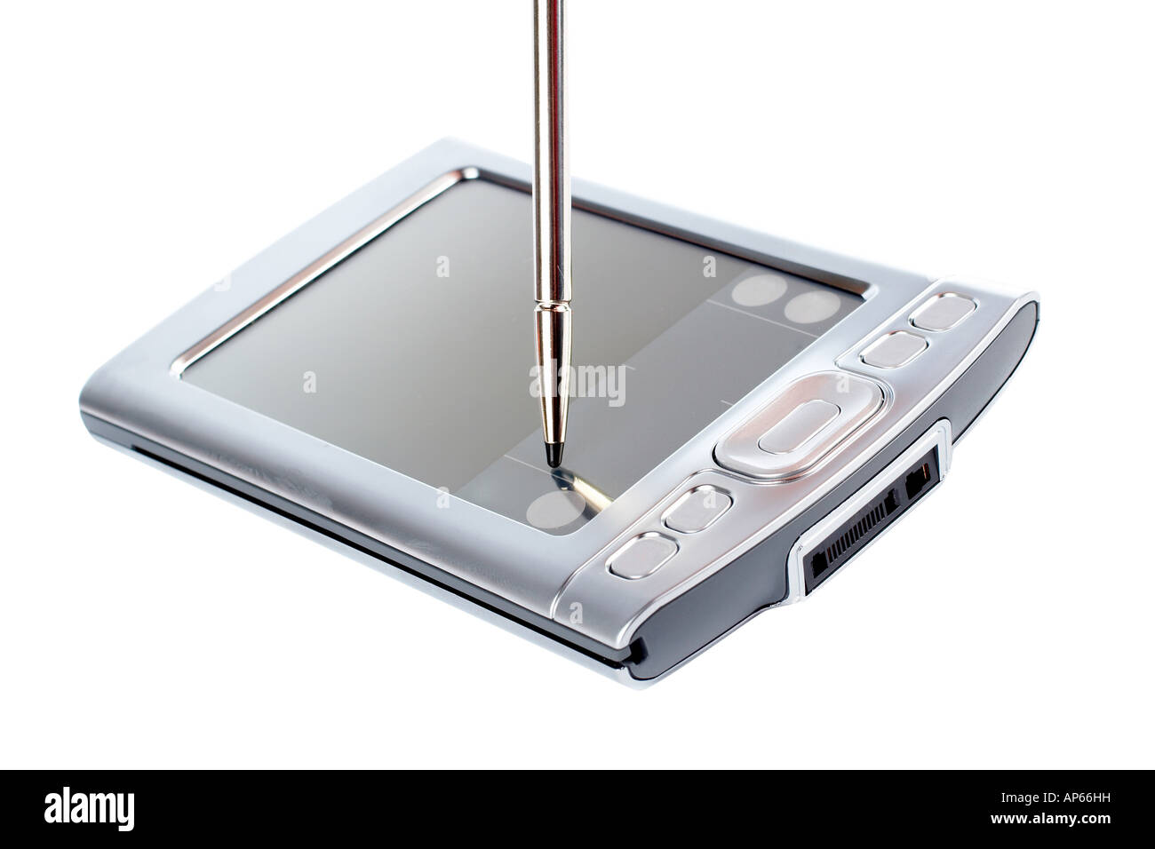 Suspended stylus on a contact screen of PDA Stock Photo - Alamy