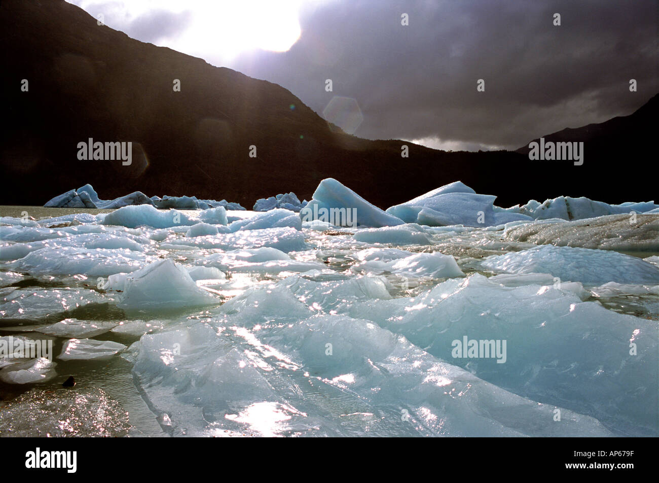 lake of iceburgs patagonia argentina Stock Photo