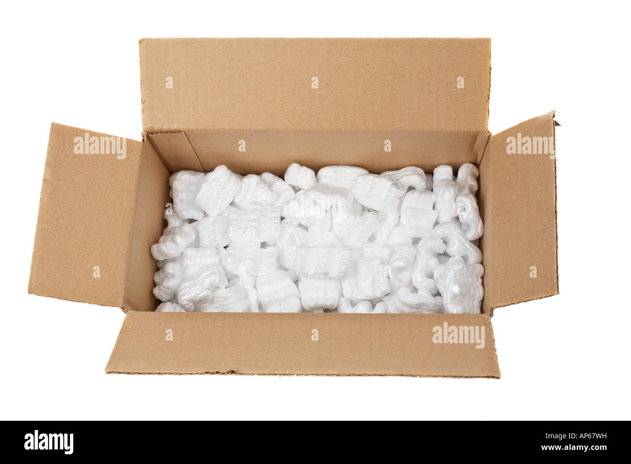An open cardboard box isolated on white background Stock Photo - Alamy
