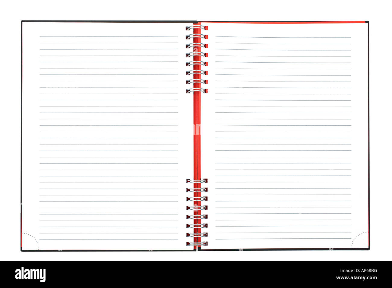 Blank notebook sheet over a white background Path included Stock Photo