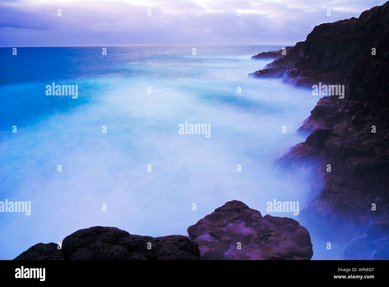 Dreamy Ocean Scene at Dusk Stock Photo