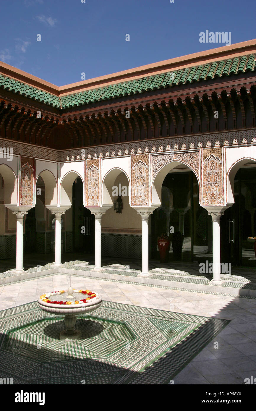 Morocco Marrakesh Villa des Orangers courtyard Stock Photo