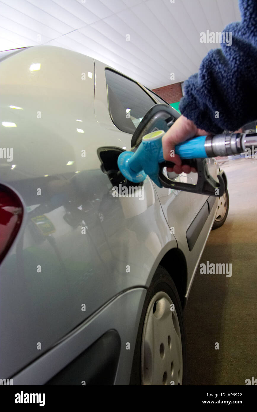 Gas oil fuel petrol station pump in London England Britain UK Europe