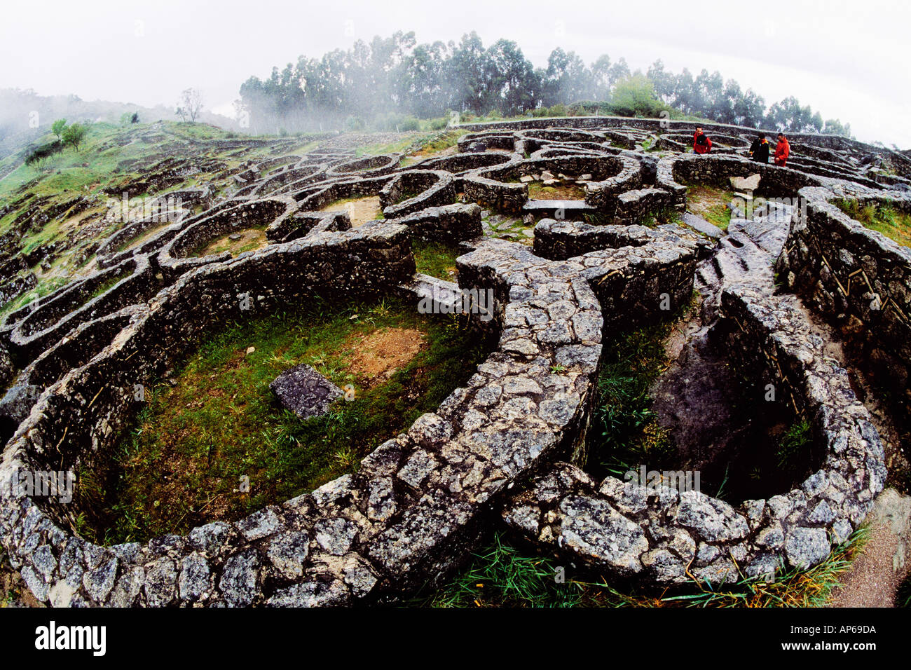 Ibero Celtic village of the culture castreña in the mount of santa key in a keeps galica Spain Stock Photo