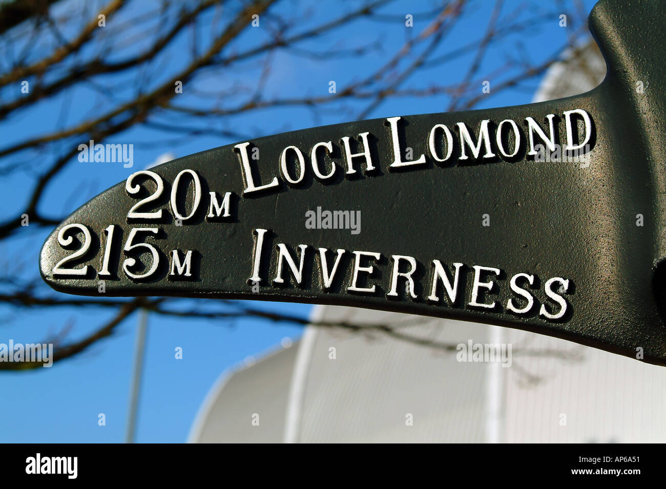 cycle network signpost Glasgow Stock Photo Alamy