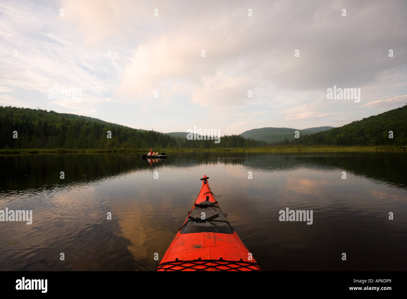 Paddling Mud Pond in Granby, Vermont. Nurse Mountain is in the distance