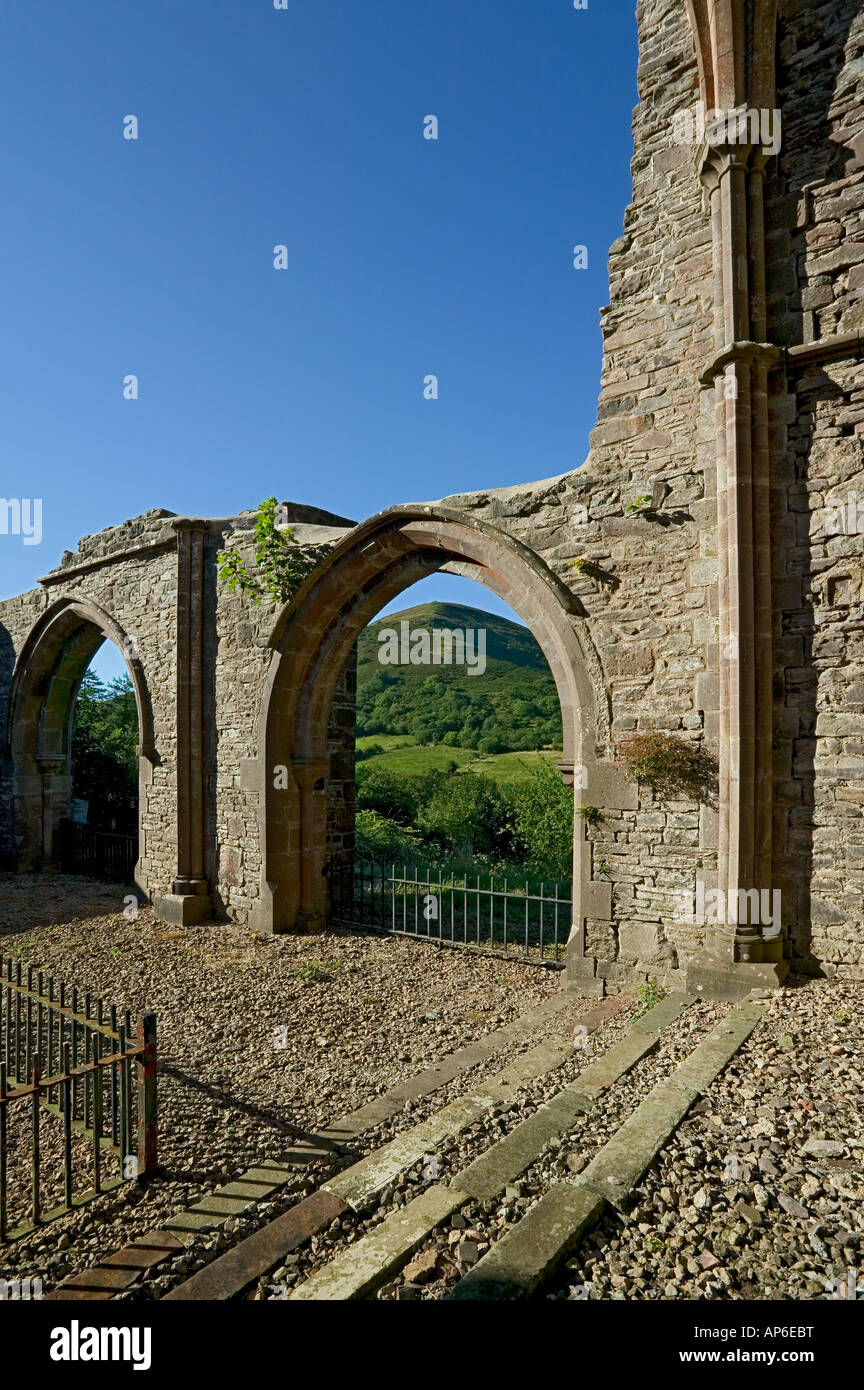 the ruin of Capel y Ffin Monastery church in the black Mts of mid wales Stock Photo