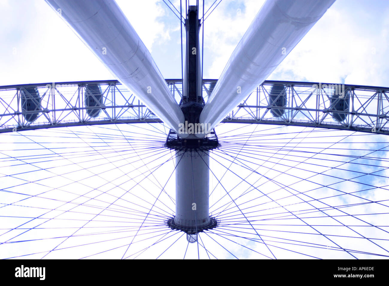 Worms Eye view of the London Eye Stock Photo