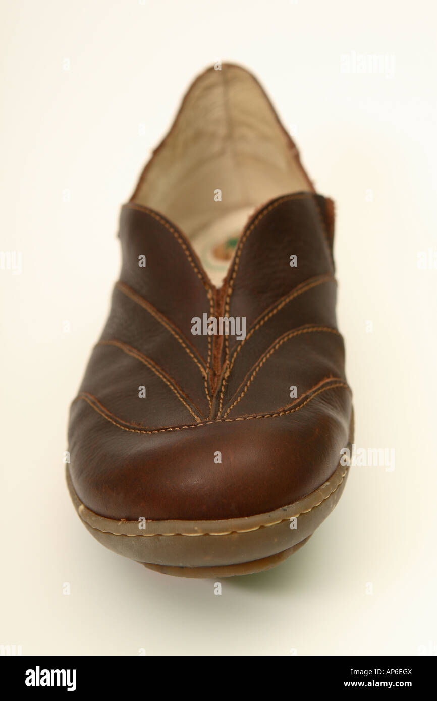 Leather shoe designed by El Natura Lista of Spain Stock Photo