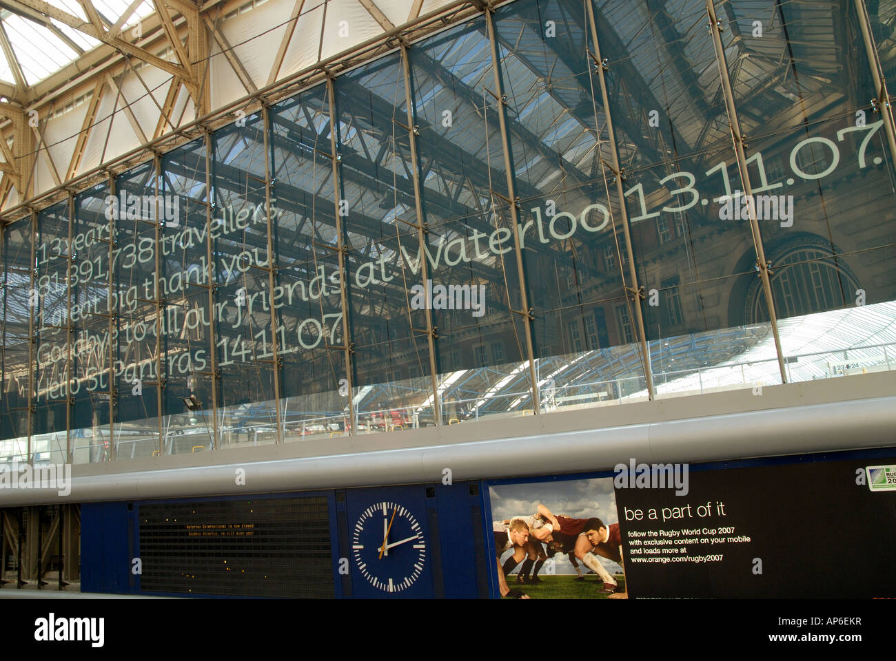 A sign board at Waterloo Station, London Stock Photo