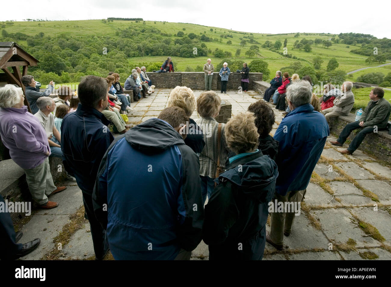 a Pacifist group on the Epynt Mountain Stock Photo