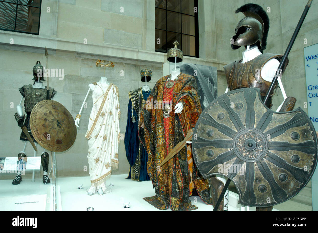 Costumes from Troy movie at The British Museum London England 16 08 2004  Stock Photo - Alamy