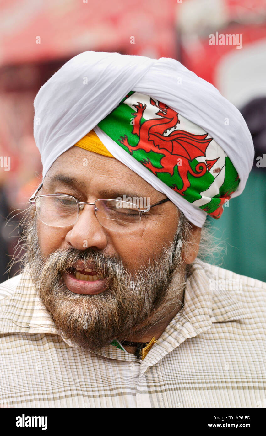 Bapu G a Sikh who runs a mobile catering business wearing a turban with ...