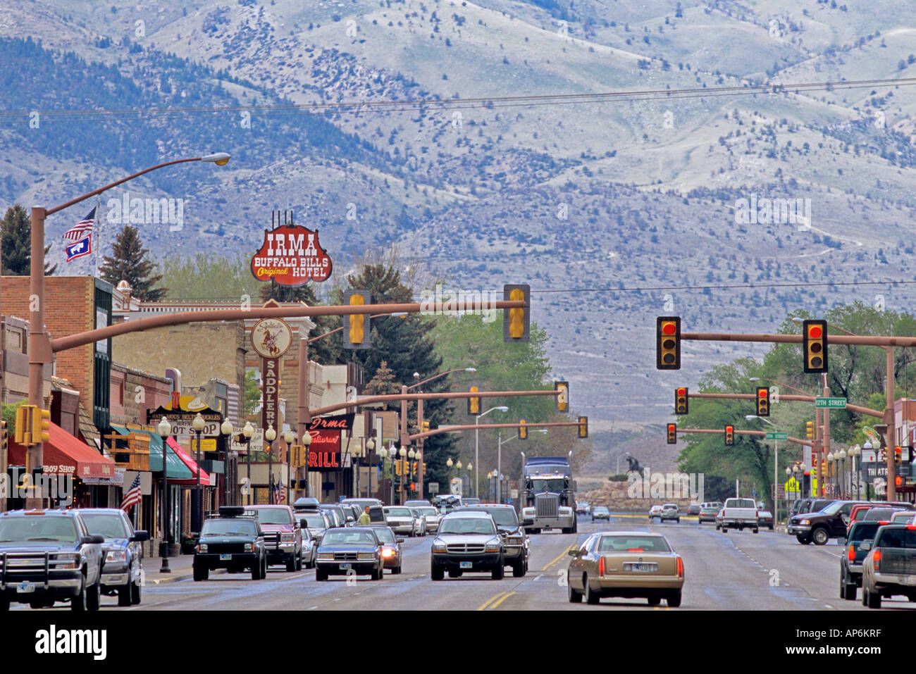 The town of Cody Wyoming Stock Photo