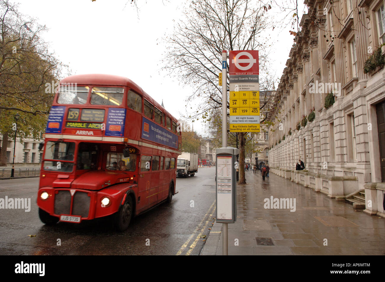 A red routemaster double decker bus London England Stock Photo - Alamy