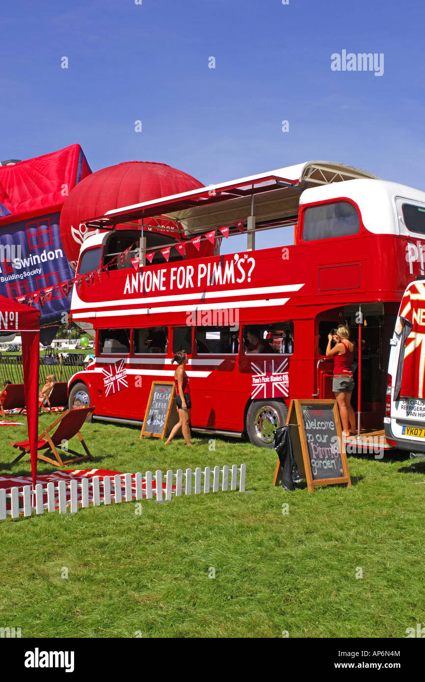 London Routemaster Red bus promoting Pimms Stock Photo