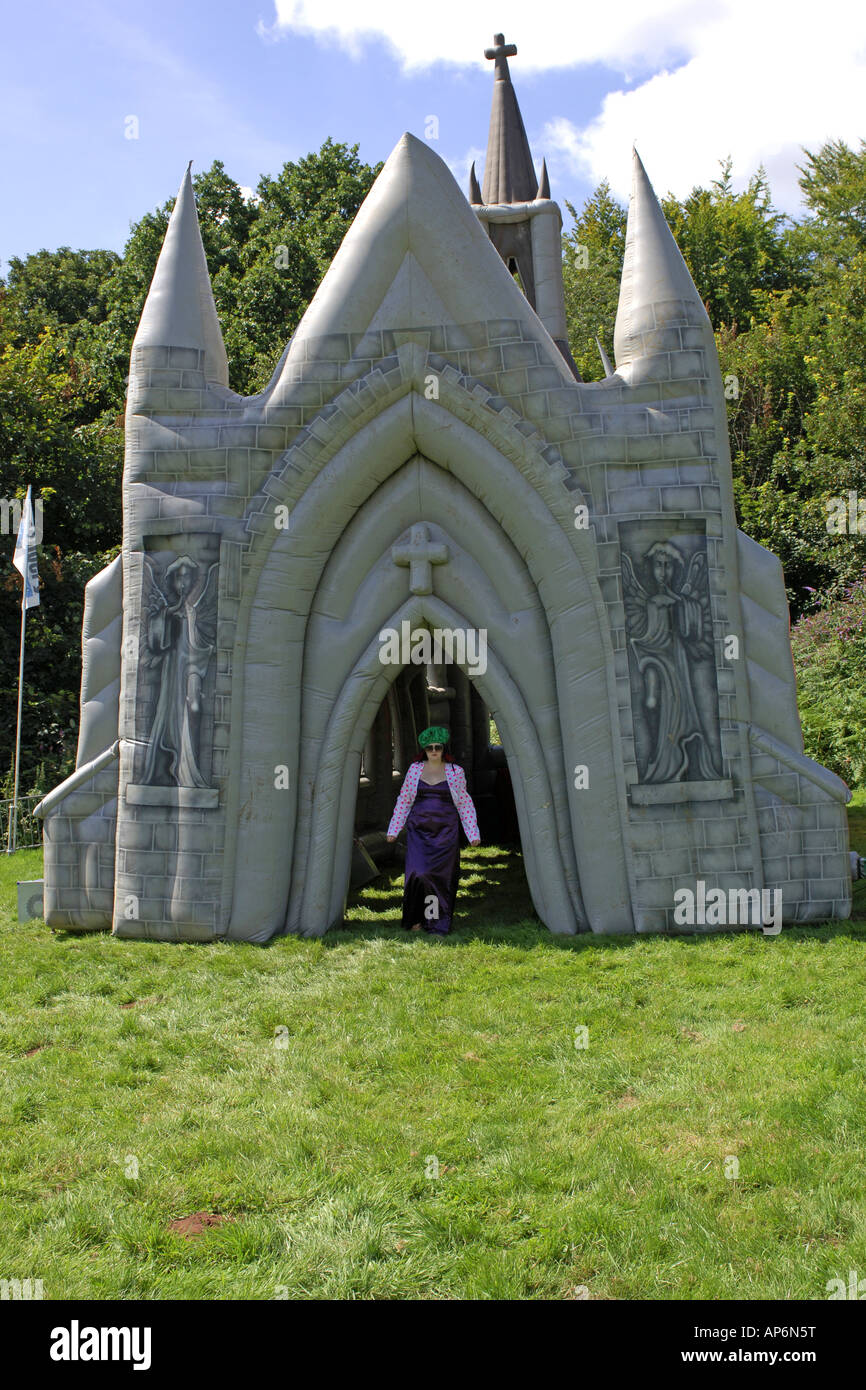 Novelty Inflatable church complete with Altar and Registrar Stock Photo