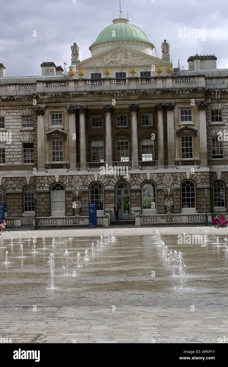 The Edmond Safra Fountain Court and Somerset House London Stock Photo