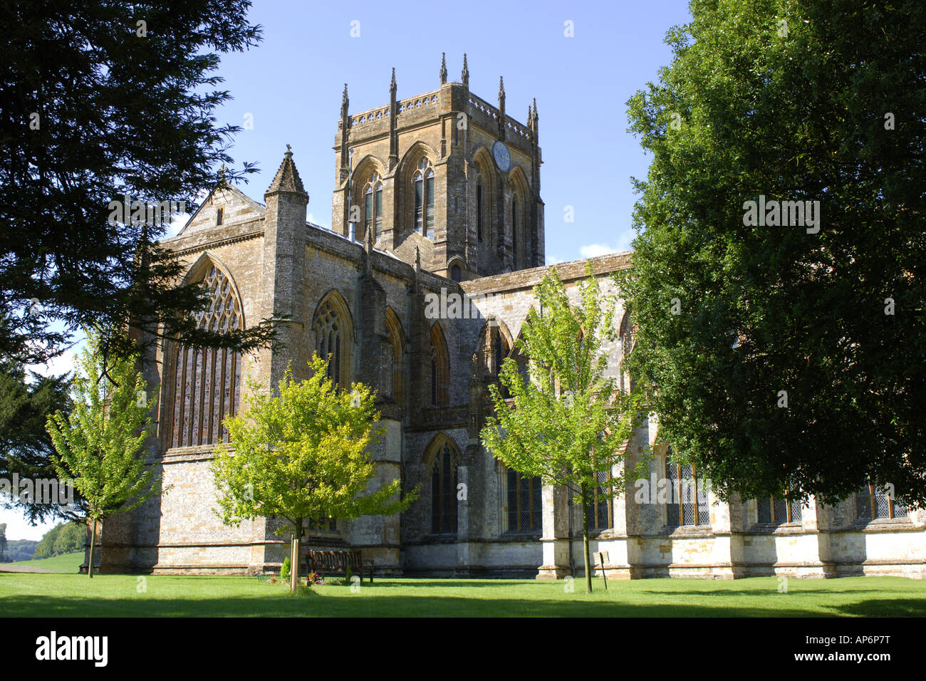 Milton Abbey Dorset Originating in 925AD and destroyed in 1309AD and rebuilt to what you see today Stock Photo