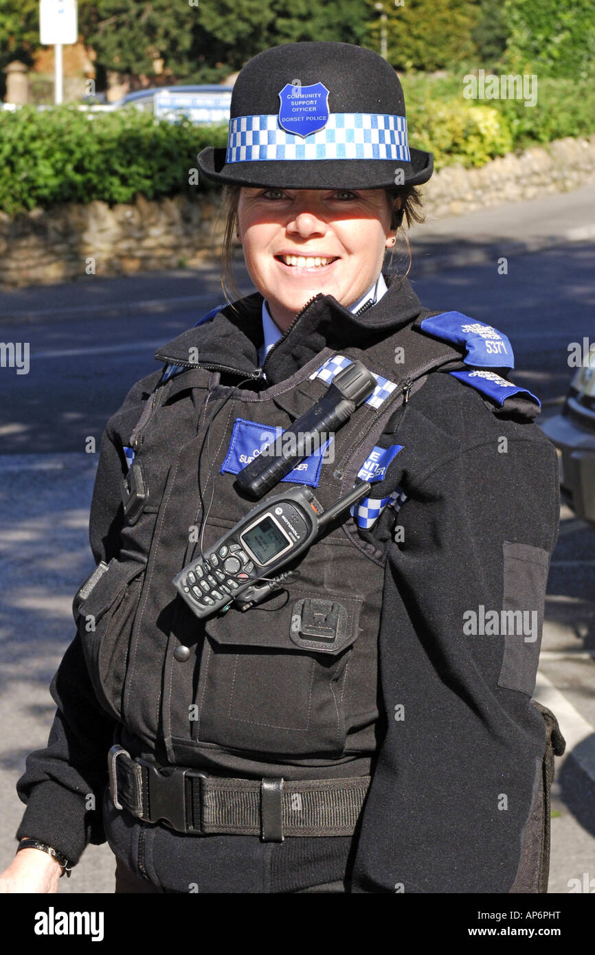 The Front View Of A Female English Police Community Support Officer 