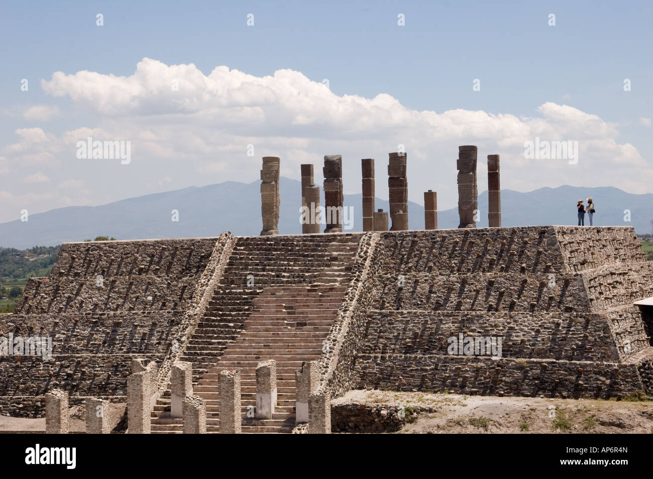 The ruins of an ancient mesoamerican city from the Toltec empire in Tula Mexico Stock Photo