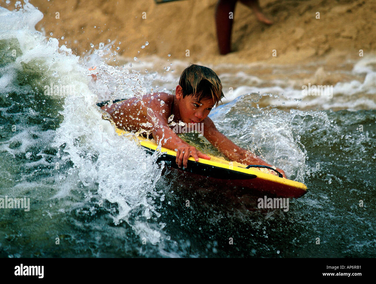 BOOGIE BOARDING ACTION Stock Photo Alamy