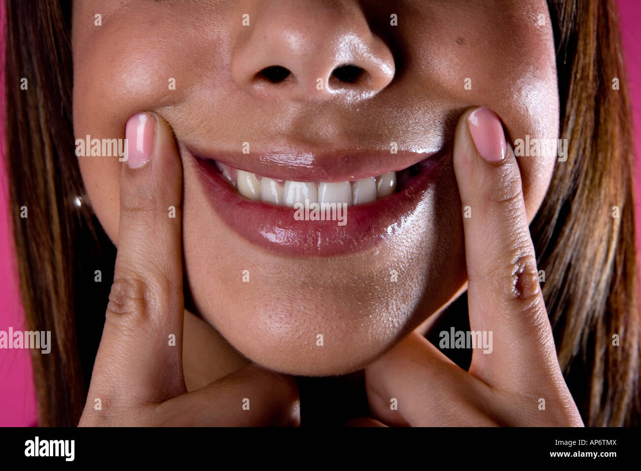 Forced Smile Stock Photo