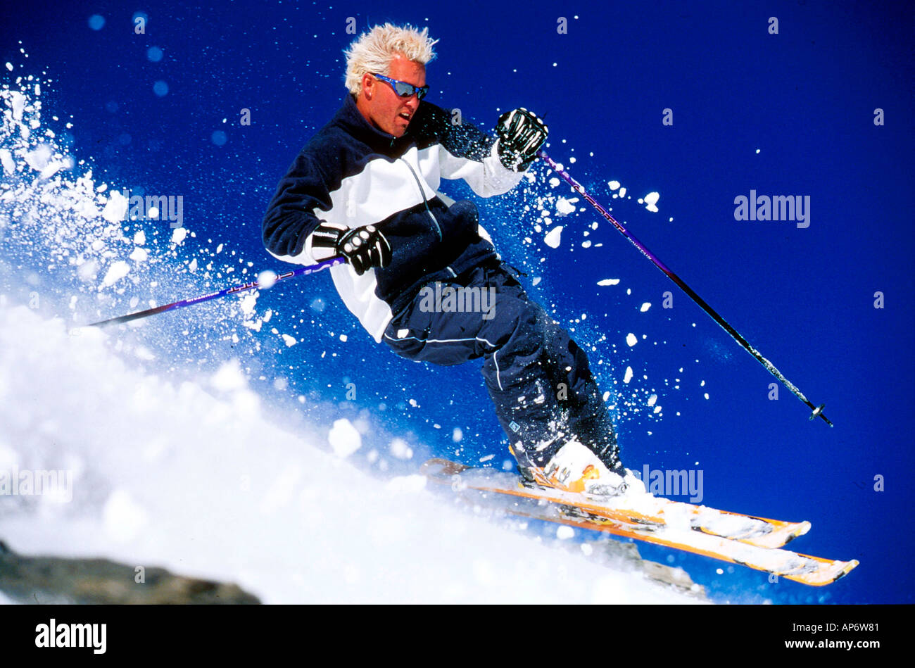 Matt Reardon skiing in Tignes France Stock Photo