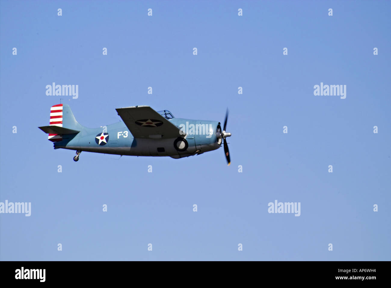 Grumman Wildcat in flight Stock Photo