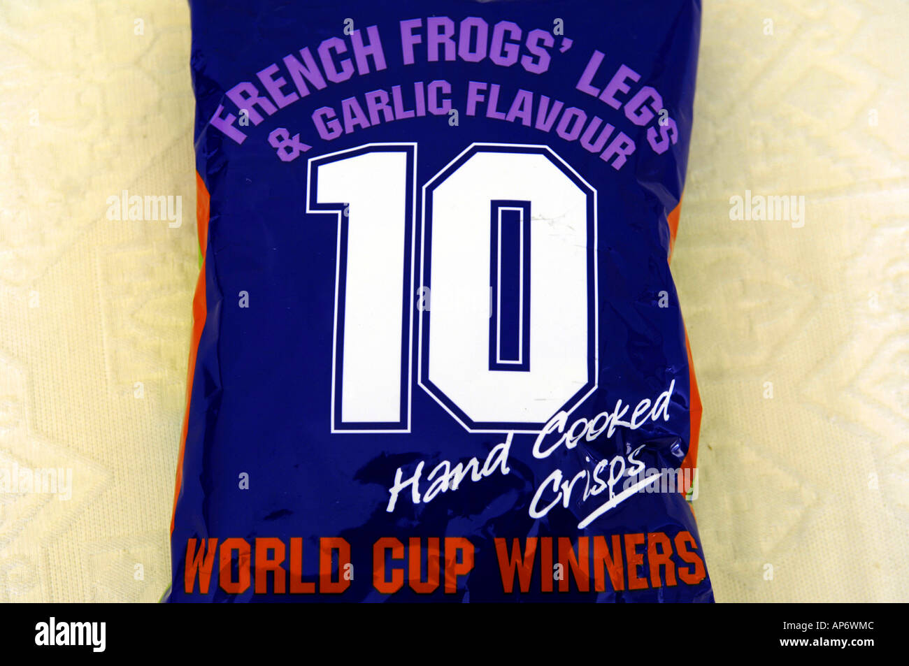 french frogs legs garlic flavour hand cooked crisps blue packet 10 ten